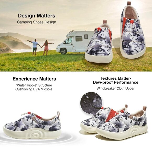 NWT UIN Women’s Travel Comfortable Shoes/Ink Flower Shadow/US8.5 - Picture 10 of 13